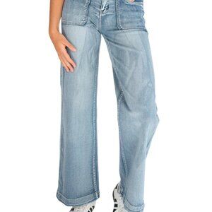 Our Republic for All Light Wash Women Front Pockets Wide Leg Jean Size 10 NWT
